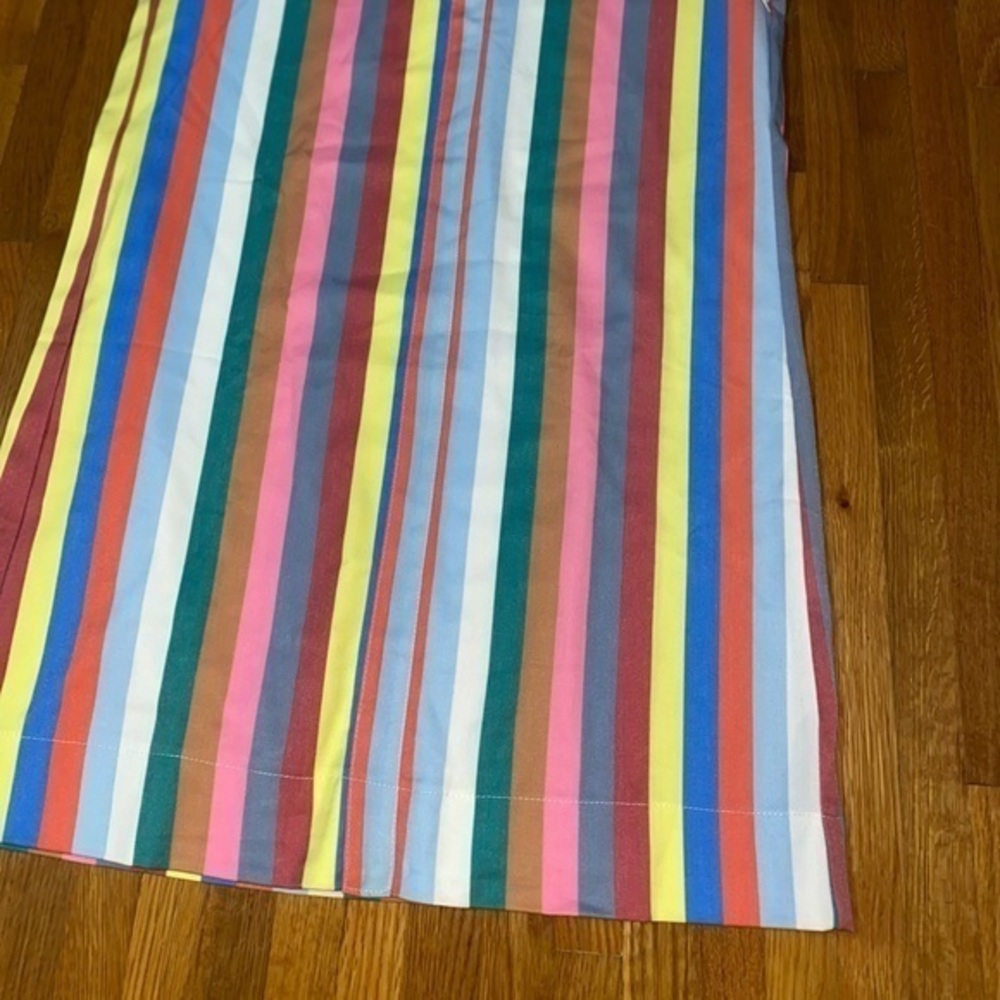 Women’s Rainbow Striped Cotton Shirt Dress - Picture 4 of 5